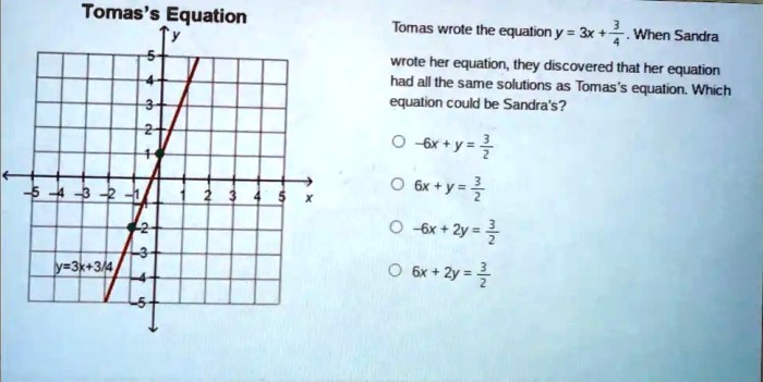 Tomas wrote the equation y 3x 3 4