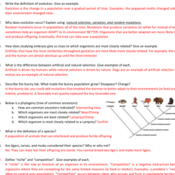 Evidence for evolution packet answers