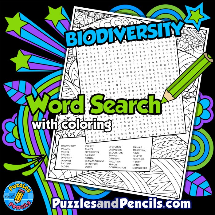 Biodiversity word search answer key