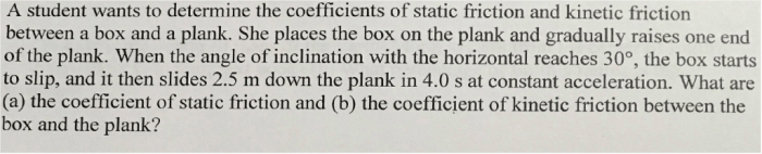 Friction coefficient solved